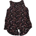 Sanctuary Tank Top Womens X Small Black Floral Split Back Sleeveless Photo 0