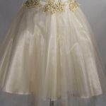 Vintage Y2K 2000s Champagne Cream Wedding Dress Formal Ballerina Mini Gown Tan Size 4 Photo 6