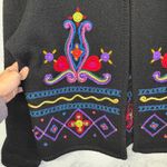 Doncaster  Sport Women's Embroidered Wool Cardigan Colorful‎ Button Up Sweater LG Photo 5