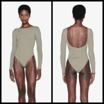 ANINE BING ππ Lane Bodysuit ~ Ribbed Scoop Neck Oat NWOT Photo 7