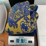 Free People  Yellow Blue Medallion Print 3/4 Sleeve Tunic Top Sweater Size Small Photo 4