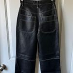 Free People Black Pleather Straight Leg Pant Photo 1