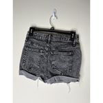 SO  Junior Size 5 Distressed High Rise Vintage Stretch Mom Shorts Black Acid Wash Photo 2