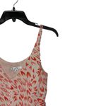 CAbi Tank Top Size Small White Salmon Geometric Pattern Lined Polyester Womens Photo 4