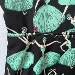 Sidecca Women's Sleeveless Dress L Black Green Ballerina Print V Photo 12