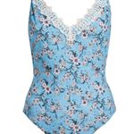 Topshop  Adorable Foral Lace Trim Swimsuit Photo 3