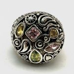 Sterling Silver Artisan Ring with Peridot, Green Garnet & Tourmaline Photo 3