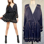 Free People  Delilah‎ Embroidered Minidress Blue Photo 1