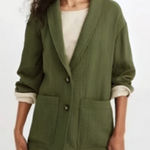 Madewell  Womens Olive Green Dorset Lightspun Button Front Relaxed Fit Blazer M Photo 0