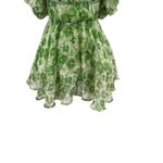 Hello Molly Challenge Your Faith Dress Puff Sleeve Floral Print Green Size US 2 Photo 5