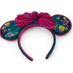 Disney Parks Encanto Minnie Mouse Ear Headband Satin Embroidered Bow Adults Blue Photo 5