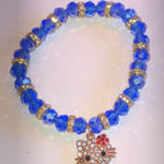 Hello Kitty  Blue Crystal CZ Rhinestone Stretchy Bracelet Photo 0