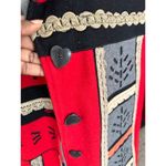 Anthony Mark Hankins Colorblock Wool Blend Coat With Embroidery & Lace Trim Sz3x Red Size 3X Photo 6