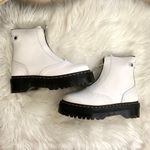 Dr. Martens Jetta Zipped Leather Platform Boot in White Photo 3