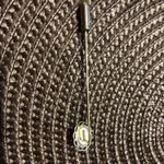 Vintage dainty stick lapel pin brooch coral white marble gold tone filigree Avon Pink Photo 3