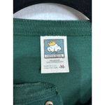 Cotton Deluxe Vintage 90s‎ Hunter Green Geo Embroidered Henley Shirt Size Medium Photo 3