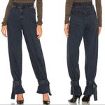 We Wore What NWT  Paper Bag Buckle Canal Denim Jeans Danielle Bernstein Size 28 Photo 1