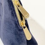 Christian Dior Dior Dark Blue‎ Velvet Small Cosmetics Makeup Bag Zip Pouch Photo 2