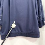 Roamans Plus Size 18W‎ 20W Sweatshirt Top Rhinestone Sleeve Studded Blue 1070 Photo 10
