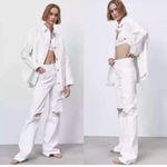 ZARA  High Waisted Straight Wide Leg Jeans  Photo 3