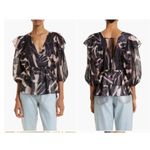 Ted Baker Jamyna Metallic Abstract Floral Blouse Size 6 Photo 1