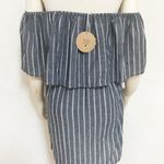 Honey Punch Off Shoulder Striped Boho Dress Photo 1