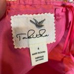 Anthropologie Fresno Ikat Strapless Dress Womens 4 Pink White Tie Dye Pink Photo 8