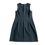 Theory 38 Windsurf Scuba Dress Black Sleeveless A-Line Half-Zip Size 10 Women's Photo 5