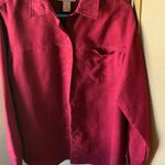 Cherokee  Deep Red suede like ladies blouse large Photo 8