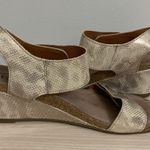 TAOS Carousel 2 women’s metallic snake print leather wedge sandals. Size 10 Photo 6