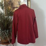 Chico's Weekends By 1 Long Sleeve Zip Jacket Pockets Black Trim Red High Neck Photo 4