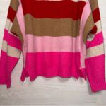 JODIFL  Women's Multicolor Striped Long Sleeve Crew Neck Knit Sweater small Photo 5