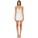 retrofete Ivana Sequin Rhinestone Mini Dress White & Silver Womens Size XS Photo 7