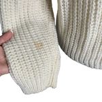 Buttons Vintage 90s Oversized Loose Knit Sweater S Cream  Collar Pullover Slouchy Photo 4