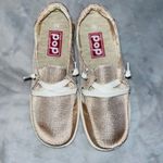 POP Blush Shimmer Boating Shoes Sz 7 Gold Photo 0