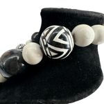 American Vintage Vintage Chunky Wooden Bead Black And White 80s Necklace Zebra Photo 1
