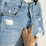 Levi's High Rise Distressed Cut-Off Button-Fly Wedgie Jean Shorts in Blue Sz 27 Photo 2