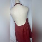ASOS Rust Halter Dress backless with Wooden Ring Detail cotton linen NWT 8 Photo 4
