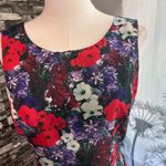 Forever 21 Floral Dress Fit and Flare Lined SZ Med Pleated Colorful Bright Wedding  Chic Photo 4