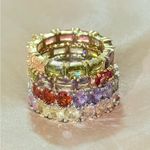 NWOT Power of Three RAINBOW multicolored CZ ETERNITY RING in 7 Red Photo 6