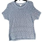 J Jill Knit Top Womens S Slate Blue Crochet Lightweight Sweater Coastal Layers Photo 0
