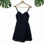 H&M Textured 3D Flower Petal Cocktail Dress in Black Photo 2
