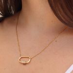 Boutique 14k Gold Plated Carabiner Dainty Necklace Photo 0