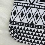 Forever 21 🫶🏼 NWT Black White Geometric Print Pencil Case Cosmetic Bag Gold Zipper Pouch Photo 2