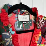 Alexis ‎ red floral tropical Faine ruffle romper XS vacation summer beach Photo 3
