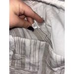 Garnet Hill  linen striped pants pleated trousers pockets beige tan 4 Photo 5