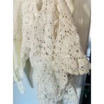 Free People  Ivory White Lace Crochet Desert Daze Bodysuit Tassels size Medium Photo 12