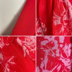 Gilner Farrar Dress Finley Flower Print Red Mini Ruffles Crinkly Fabric Medium Photo 13