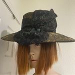Vintage CHAMPAGNE Italy Brocade Sequin Bow Women’s Hat Photo 6