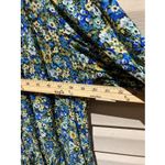 Mango   MNG Tapestry Long Sleeve Mini Dress‎ Floral Flowers Blue Yellow Size 2 Photo 2